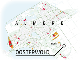 Kaartje met aanduiding van Oosterwold