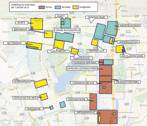 Verdeling Far West bezit per 1 januari 2012