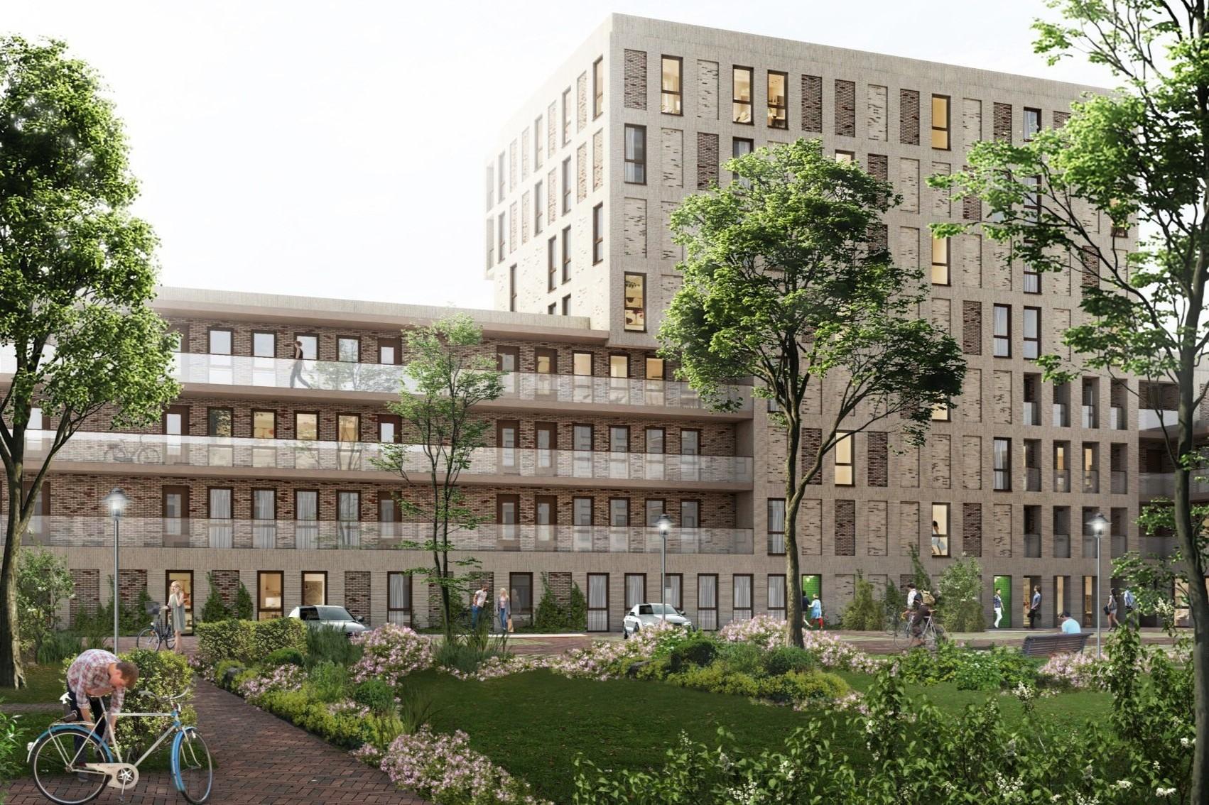 Complex Waterland Oase. Artist Impression van Moke Architecten