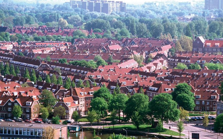 Uitzicht op Van der Pekbuurt Amsterdam Noord