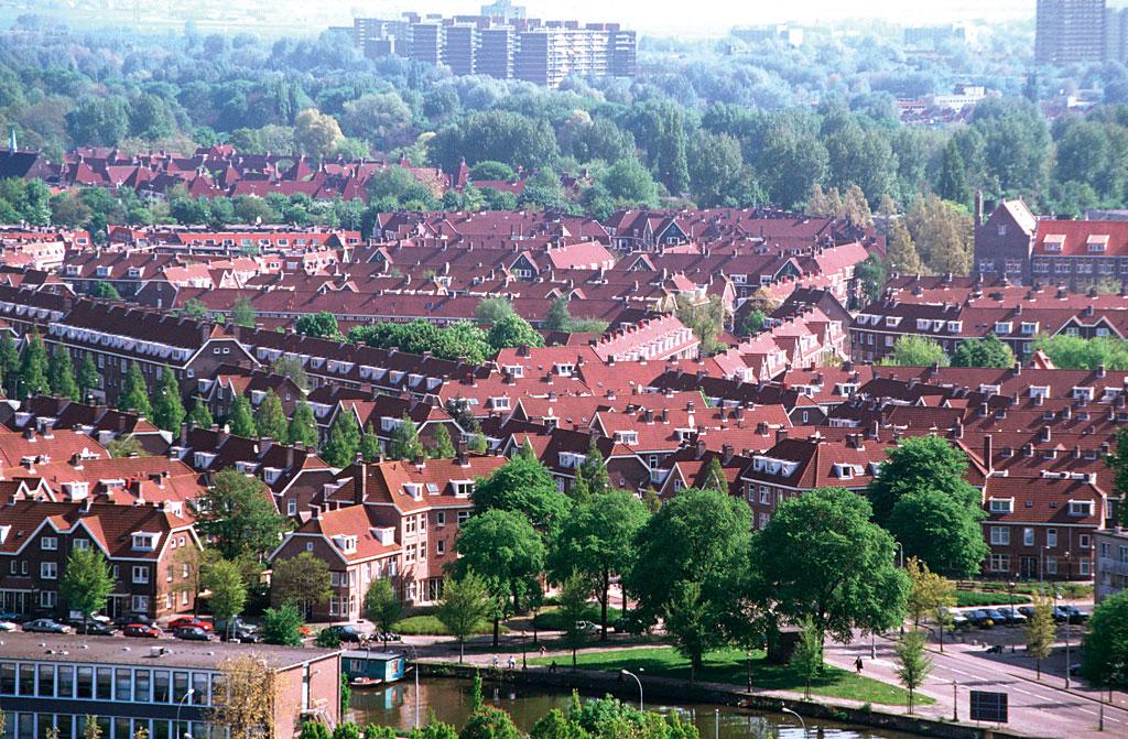 Uitzicht op Van der Pekbuurt Amsterdam Noord