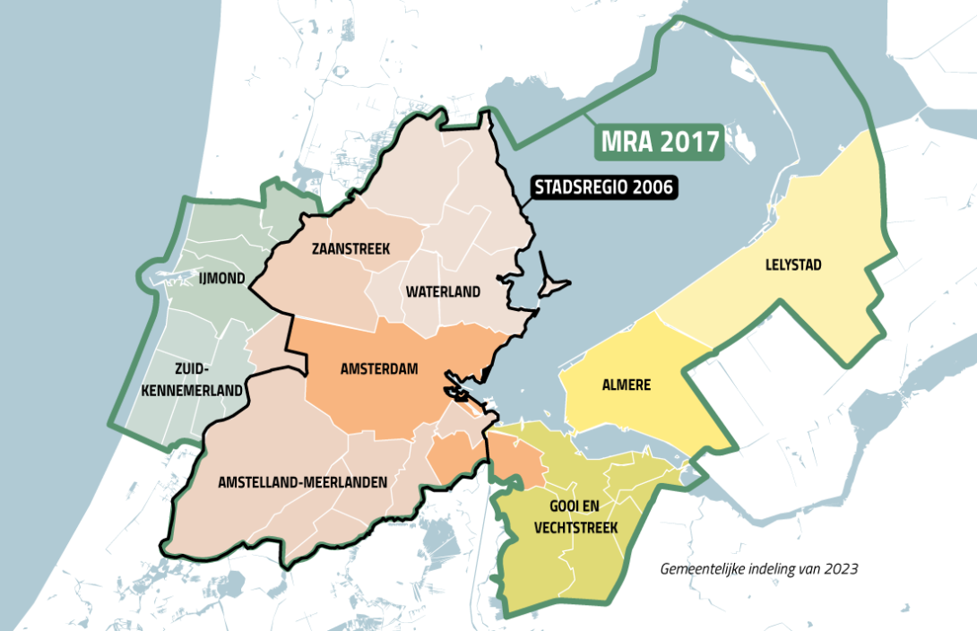 'De regio Amsterdam' breidt uit: ROA -> Stadsregio Amsterdam -> Metropoolregio Amsterdam