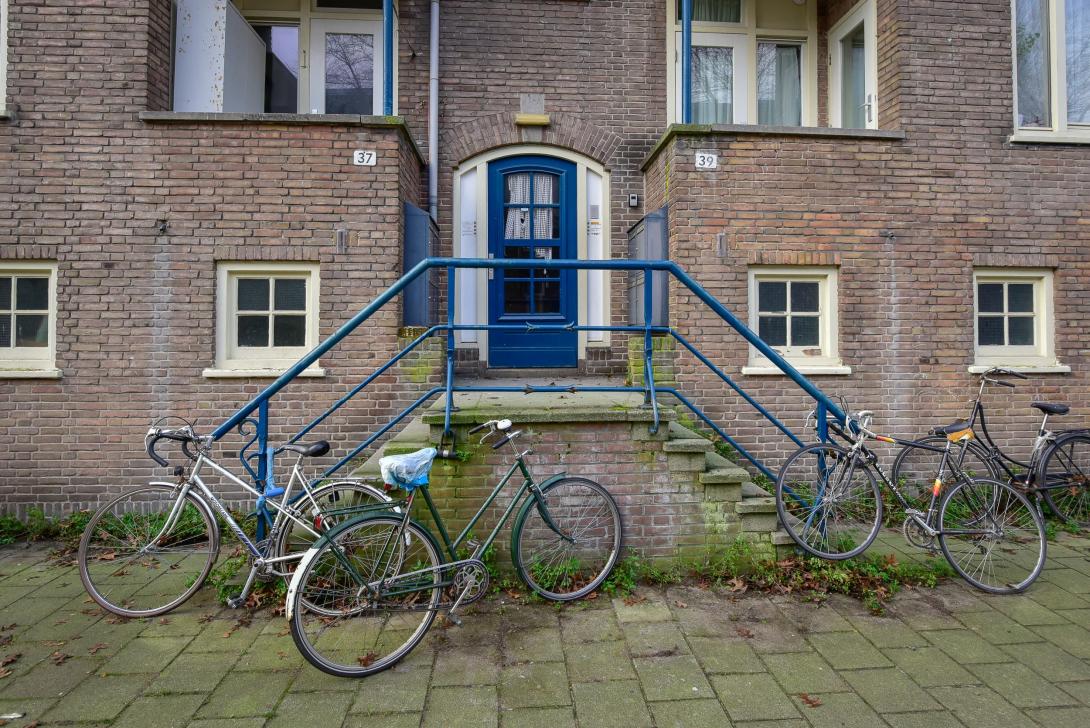 Monumentale entree in ongerestaureerde staat. Entree wordt opnieuw gemetseld.