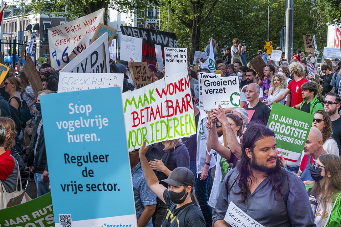 Het woonprotest in september 2021 - Beeld: Nico Boink